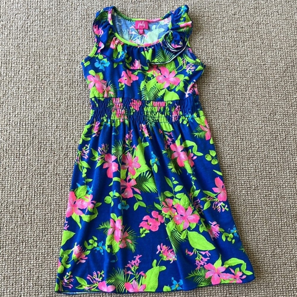 Floral Blue size 10 girls sundress